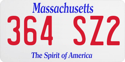 MA license plate 364SZ2
