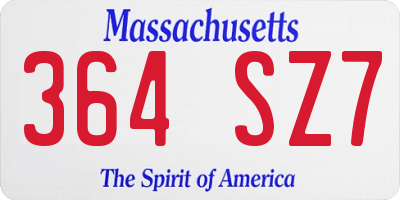 MA license plate 364SZ7