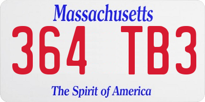 MA license plate 364TB3