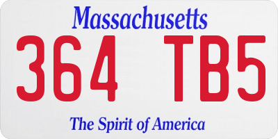 MA license plate 364TB5