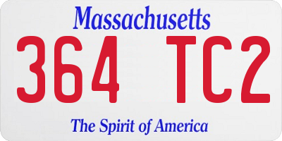 MA license plate 364TC2