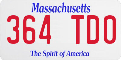 MA license plate 364TD0