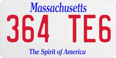 MA license plate 364TE6