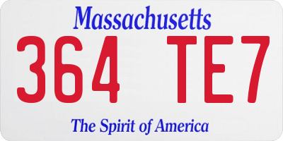 MA license plate 364TE7