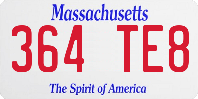 MA license plate 364TE8