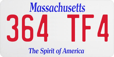 MA license plate 364TF4