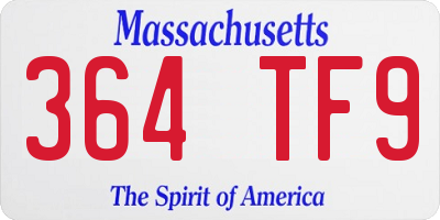 MA license plate 364TF9