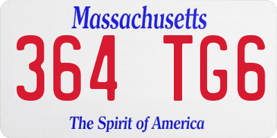 MA license plate 364TG6