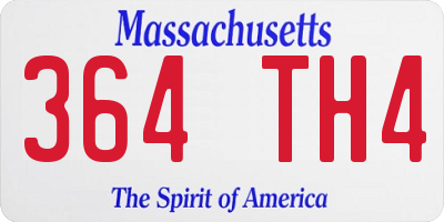 MA license plate 364TH4