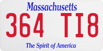 MA license plate 364TI8
