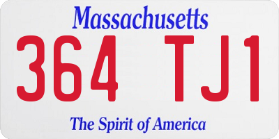 MA license plate 364TJ1