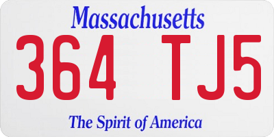MA license plate 364TJ5