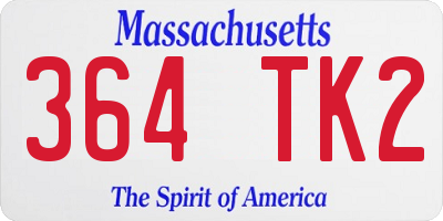 MA license plate 364TK2