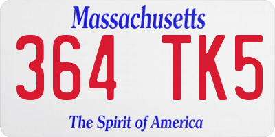 MA license plate 364TK5