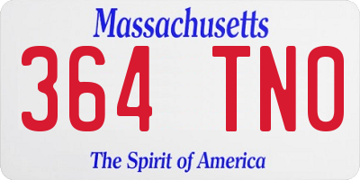 MA license plate 364TN0