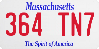 MA license plate 364TN7