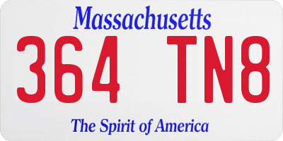 MA license plate 364TN8