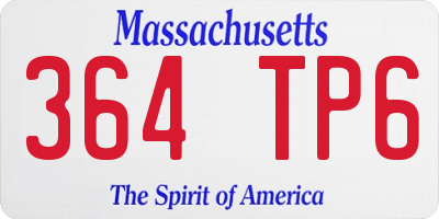MA license plate 364TP6