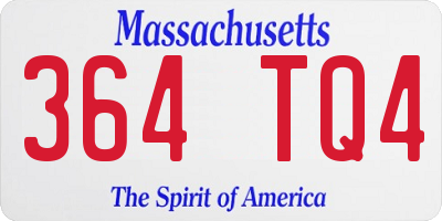 MA license plate 364TQ4
