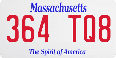 MA license plate 364TQ8