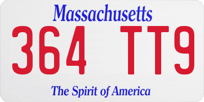 MA license plate 364TT9