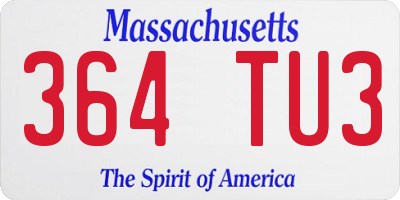 MA license plate 364TU3