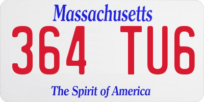 MA license plate 364TU6