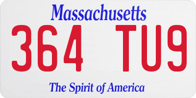 MA license plate 364TU9