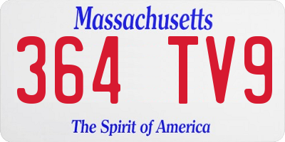 MA license plate 364TV9