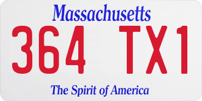 MA license plate 364TX1