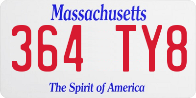 MA license plate 364TY8