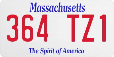 MA license plate 364TZ1
