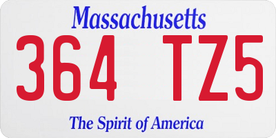 MA license plate 364TZ5