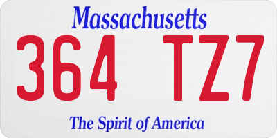 MA license plate 364TZ7