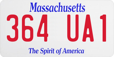 MA license plate 364UA1