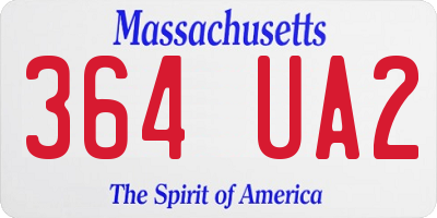MA license plate 364UA2