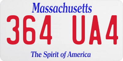 MA license plate 364UA4