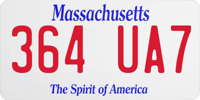 MA license plate 364UA7