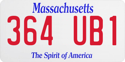 MA license plate 364UB1