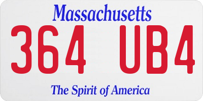 MA license plate 364UB4