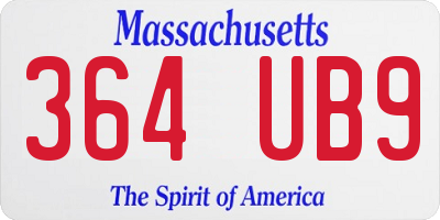 MA license plate 364UB9