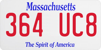 MA license plate 364UC8