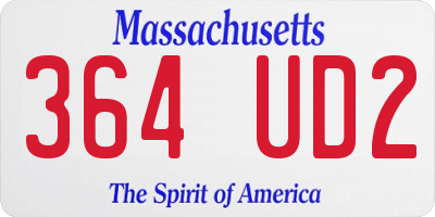 MA license plate 364UD2