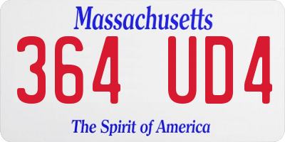 MA license plate 364UD4
