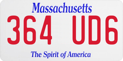MA license plate 364UD6