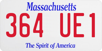 MA license plate 364UE1