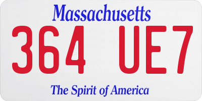 MA license plate 364UE7