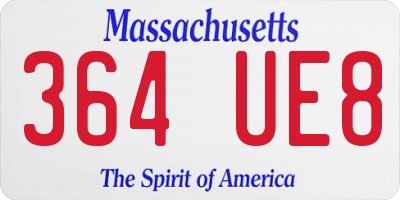 MA license plate 364UE8