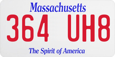 MA license plate 364UH8