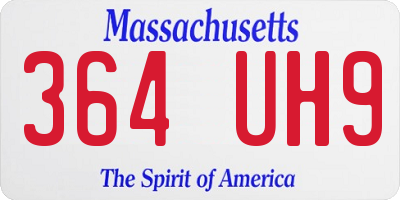 MA license plate 364UH9